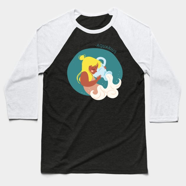 Aquarius Baseball T-Shirt by gnomeapple